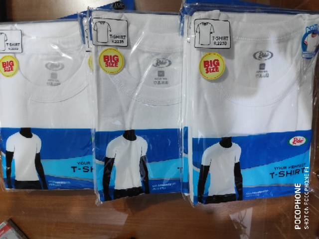 OBLONG RIDER BIG SIZE PUTIH, OBLONG JUMBO RIDER PUTIH, ROUND NECK, UKURAN 3XL- 4XL- 5XL