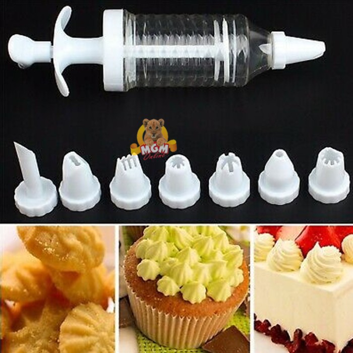 Baking cake decorator 8in1 Cetakan butter Cream alat penghias kue