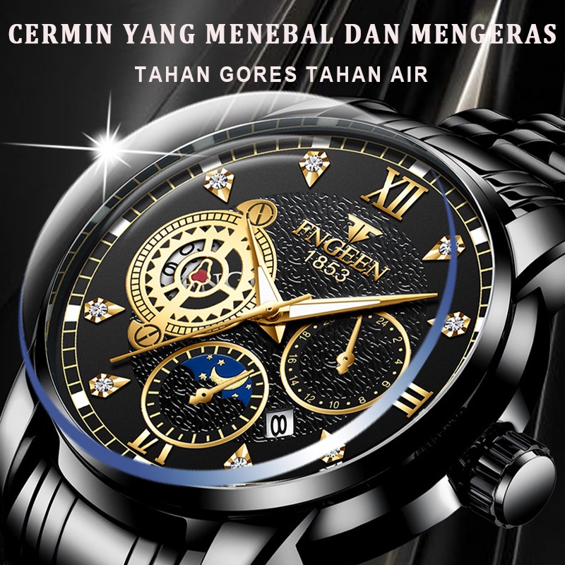 Finite 2166 Jam Tangan Pria Rantai Besi Original Anti air Jam Bisnis Mewah Original Tahan Air