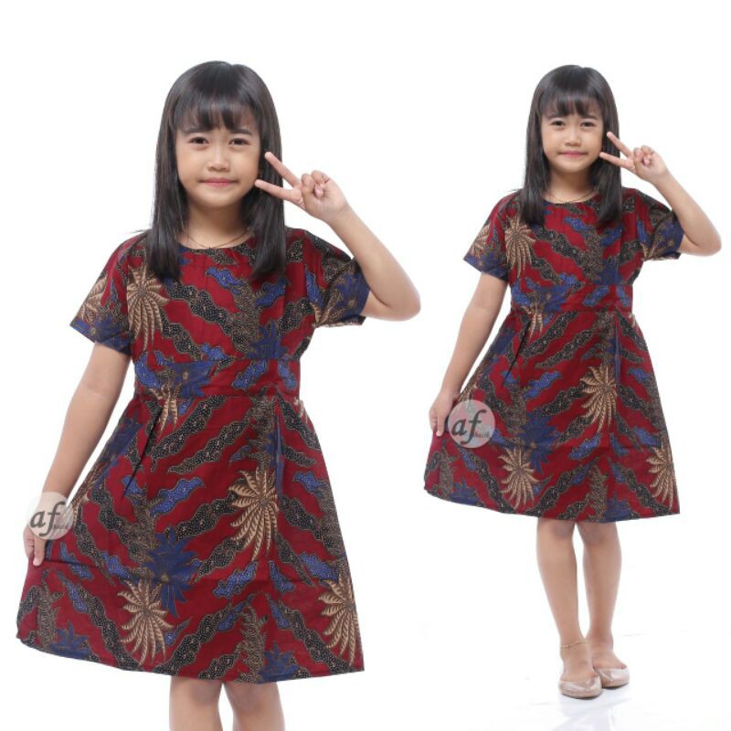 Dress batik Anak 2 sampai 10 Tahun - Baju batik Anak Perempuan Harga Grosir - (COD) bisa ecer