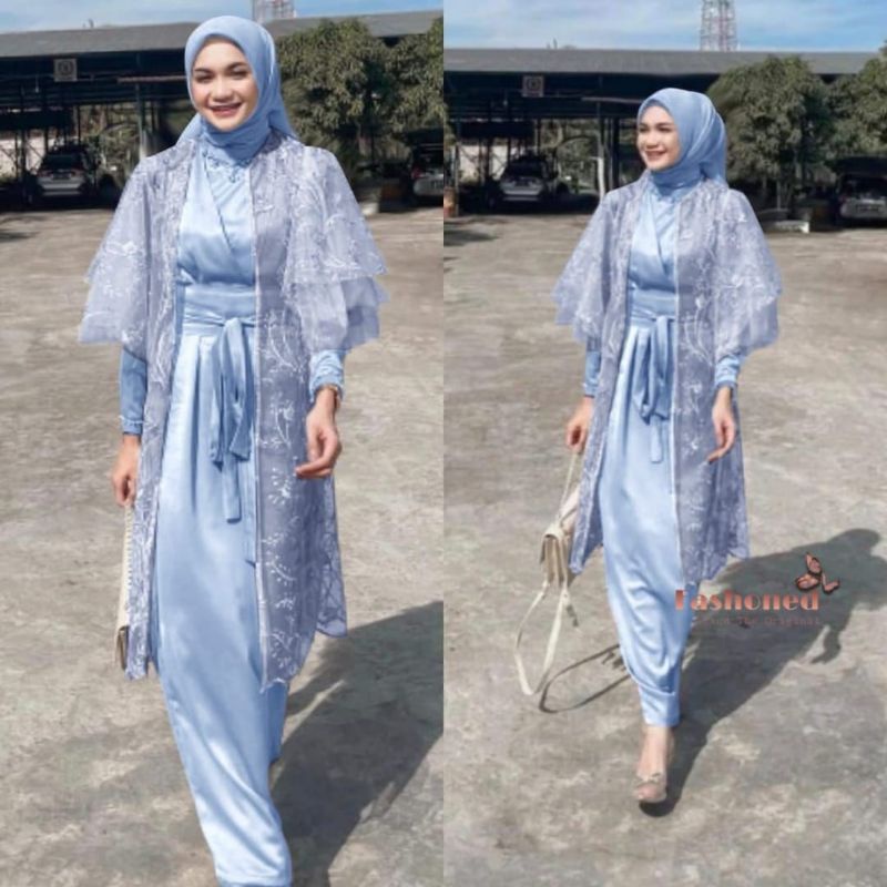 Violin Set Dress Setelan Brukat Outer Lucia Dress Brukat Violin Setelan Gamis Kondangan Brukat Jumbo