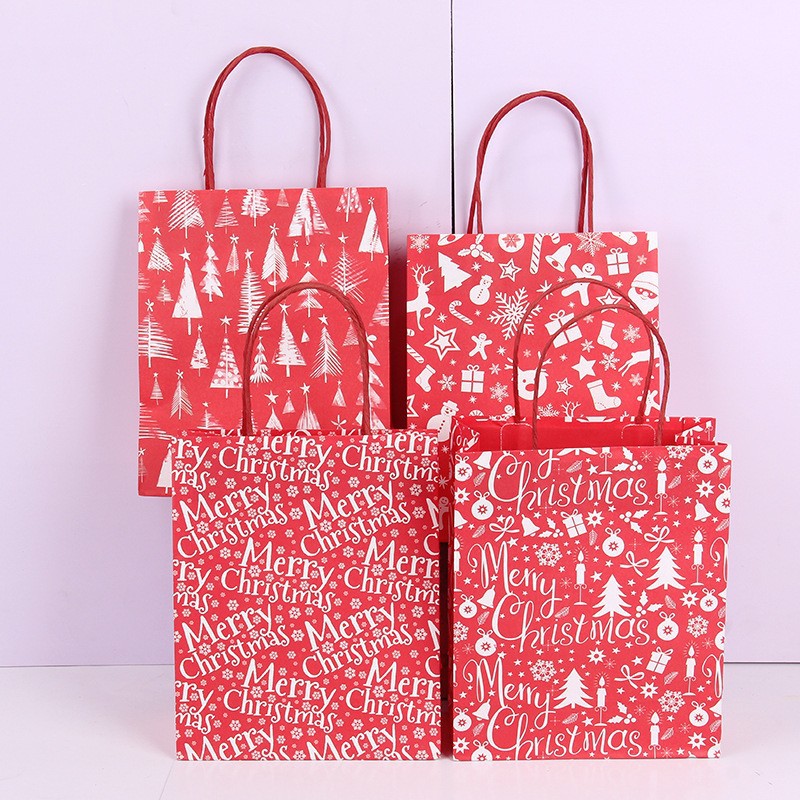 BXKT paperbag box kotak natal christmas bingkisan hadiah goodie bag me - MERAH PUTIH, S