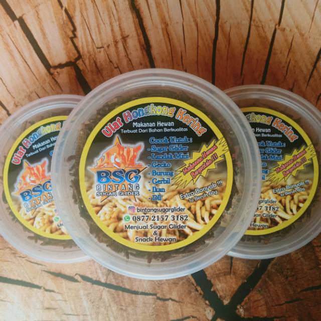 Extra banyak ulat hongkong/makanan glider/hamster