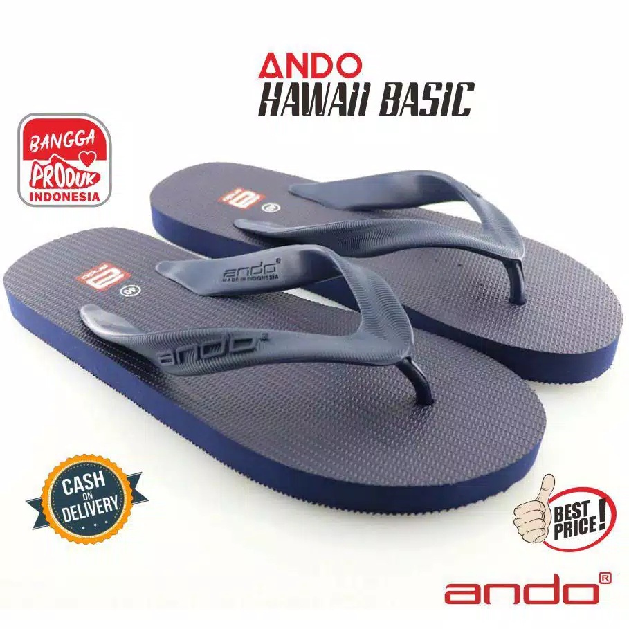 Ando Hawaii Size BESAR 43, 44, 45, 46 Sandal Jepit Pria Ukuran Jumbo Sendal Laki Big Size Ando Original