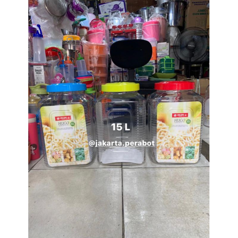 Lion Star-Toples Makanan 15 Liter/Toples Kerupuk/Toples Asinan/Toples Serbaguna (Kedap Udara)