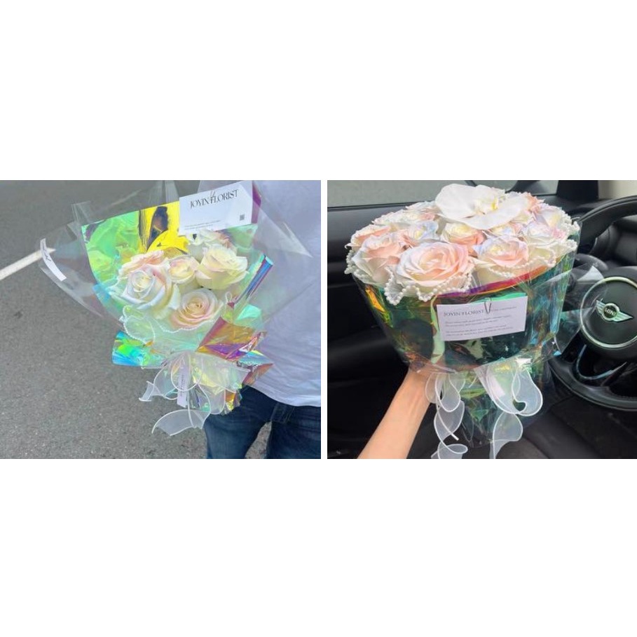 

Hologram Rainbow Rollwrapping paper/kertas bunga murah