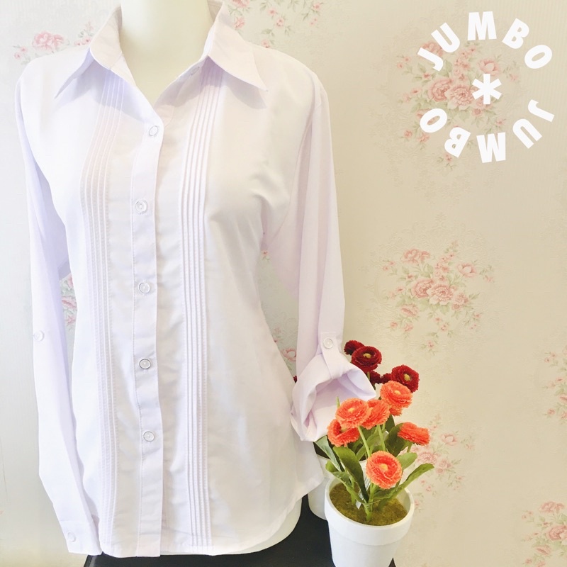 Kemeja Putih wanita tosibo japan lembut executive omiset JUMBO