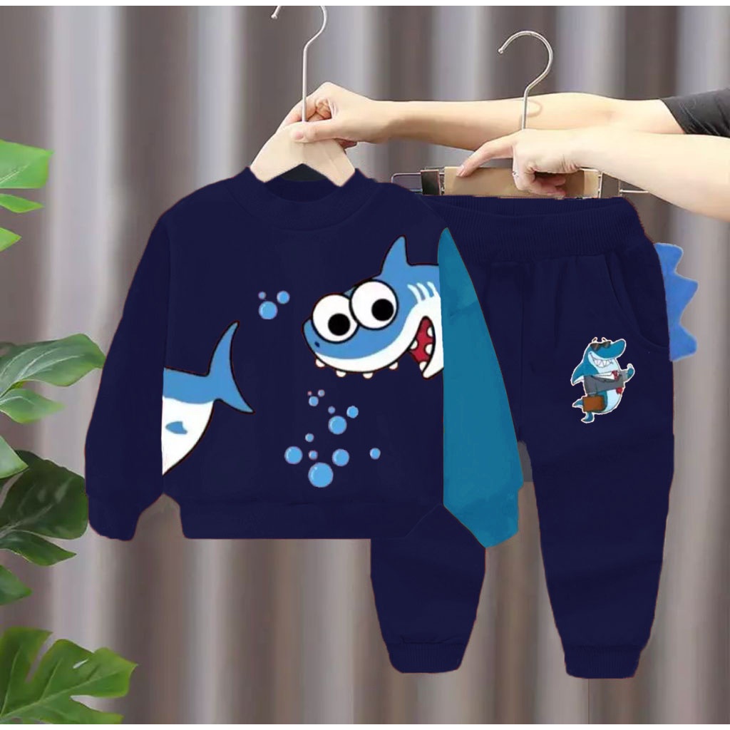 SETELAN ANAK SWATER ANAK LAKI LAKI SWATER ANAK PEREMPUAN MOTIF BEBY SHARK 1-5 THN JAKET ANAK LAKI LAKI JAKET ANAK PEREMPUAN /ATASAN ANAK TERMURAHTAHUN TERBARU