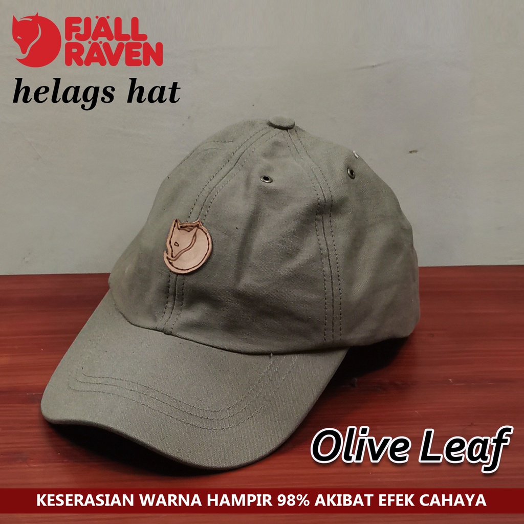 TOPI OUTDOOR FJALLRAVEN HELAGS CAP HAT NEW REPLIKA / TOPI MODEL BISBOL PENDAKI PRIA WANITA-OLIVE LEAF