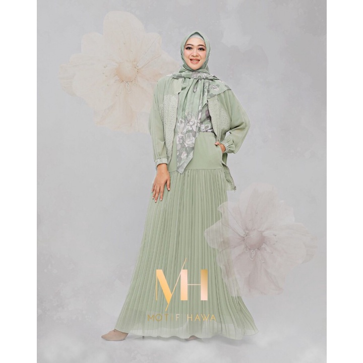 Setelan Wanita Rok Premium Motif Hawa MV - MH Arabella Series Mint