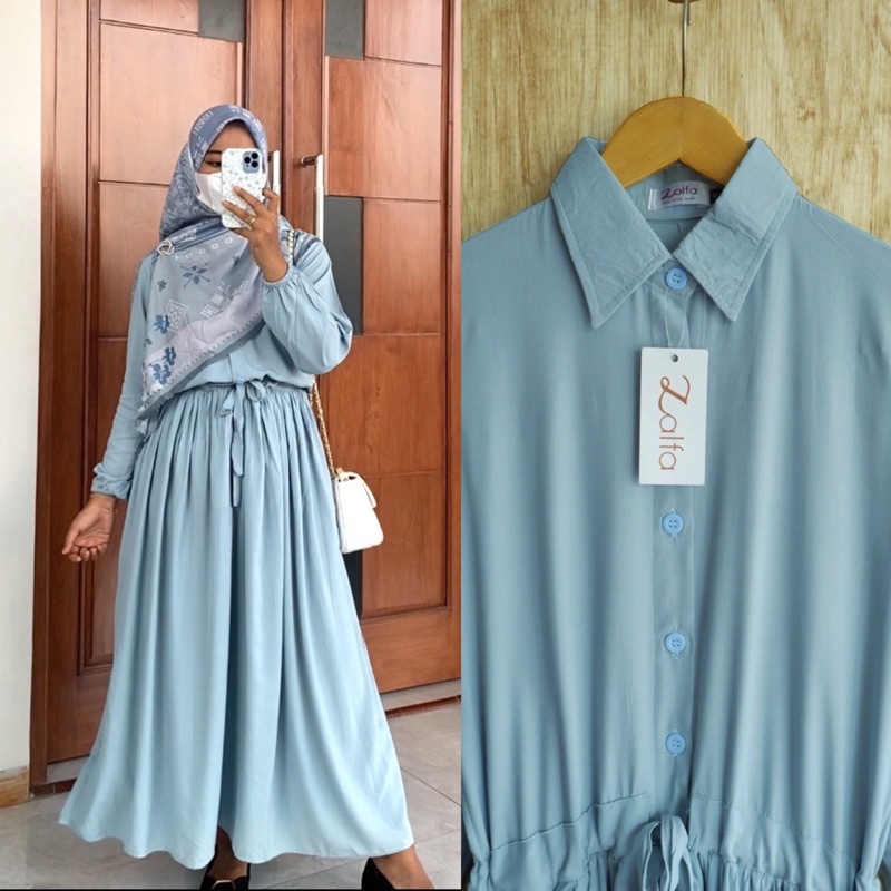 AURELIA dress by ZALFA OUTFIT / gamis polos / dress polos / gamis rayon