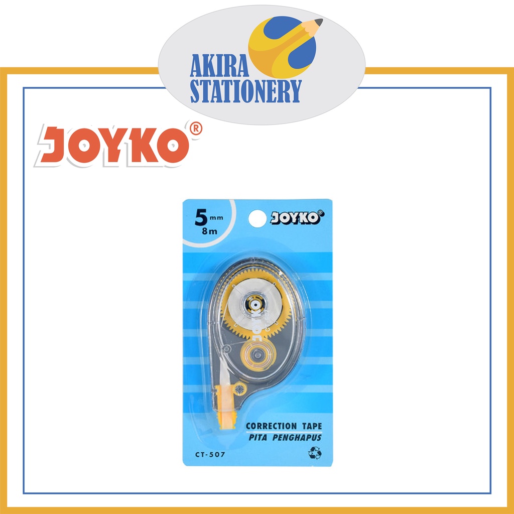 

Correction Tape JOYKO CT 507 Panjang 8,5 Meter / Tip Ex Rol 8.5 m / Tipe X Kertas Roll CT-507 ( PCS )