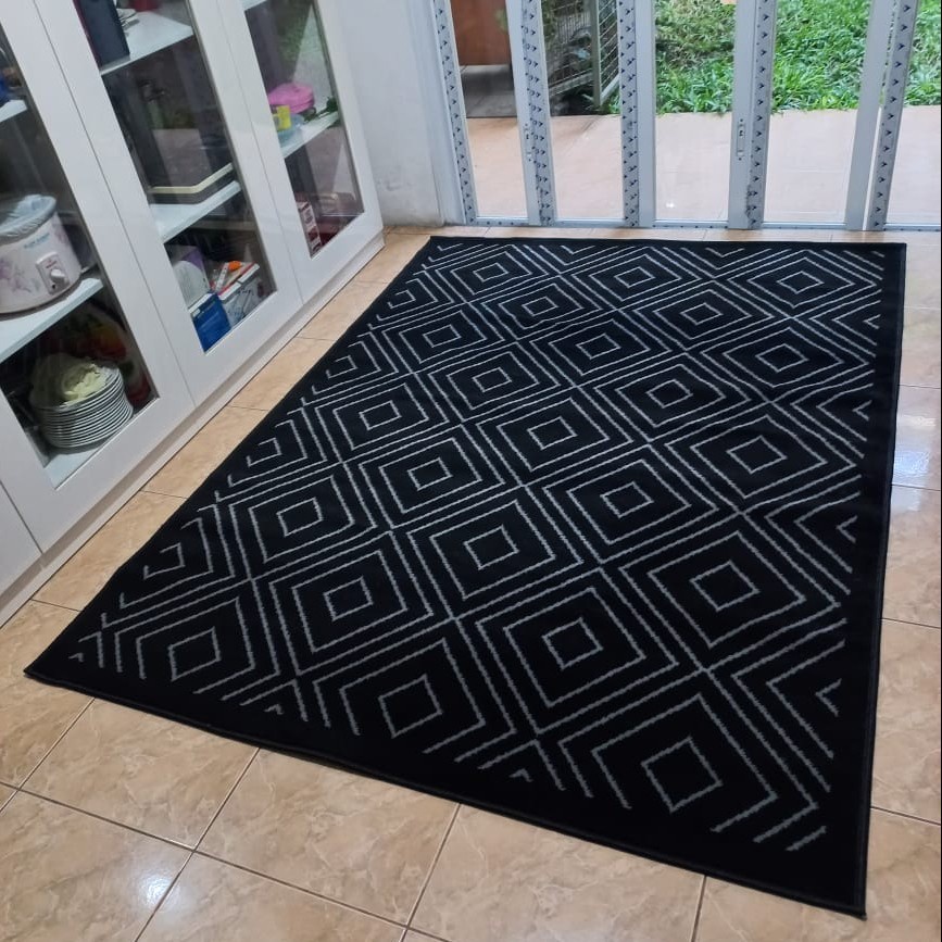 MAROC Karpet Lantai 160x210 Midnight Monokrom - Midnight 03-1