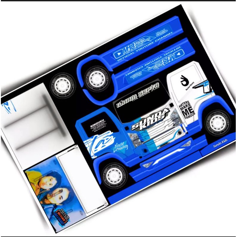 

stiker pola miniatur truk oleng/sunda kids 48 cm