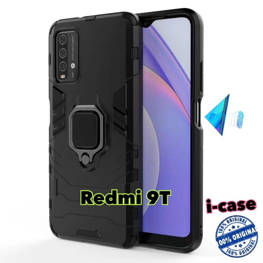 Case Redmi 9T iRon Armor iRing - casing cover Xiaomi Redmi9 T 9T - Hitam