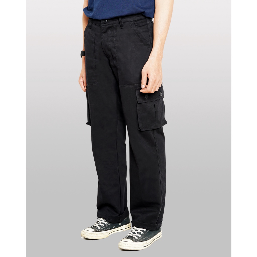 PLAIN AS DAY - TOBEY CARGO PANTS - BLACK