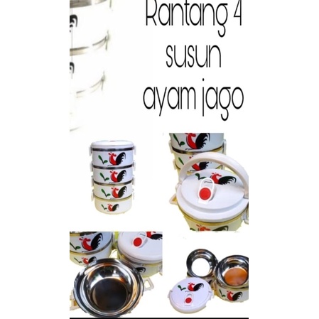 Rantang Ayam Jago/Rantang plastik kombinas stainless