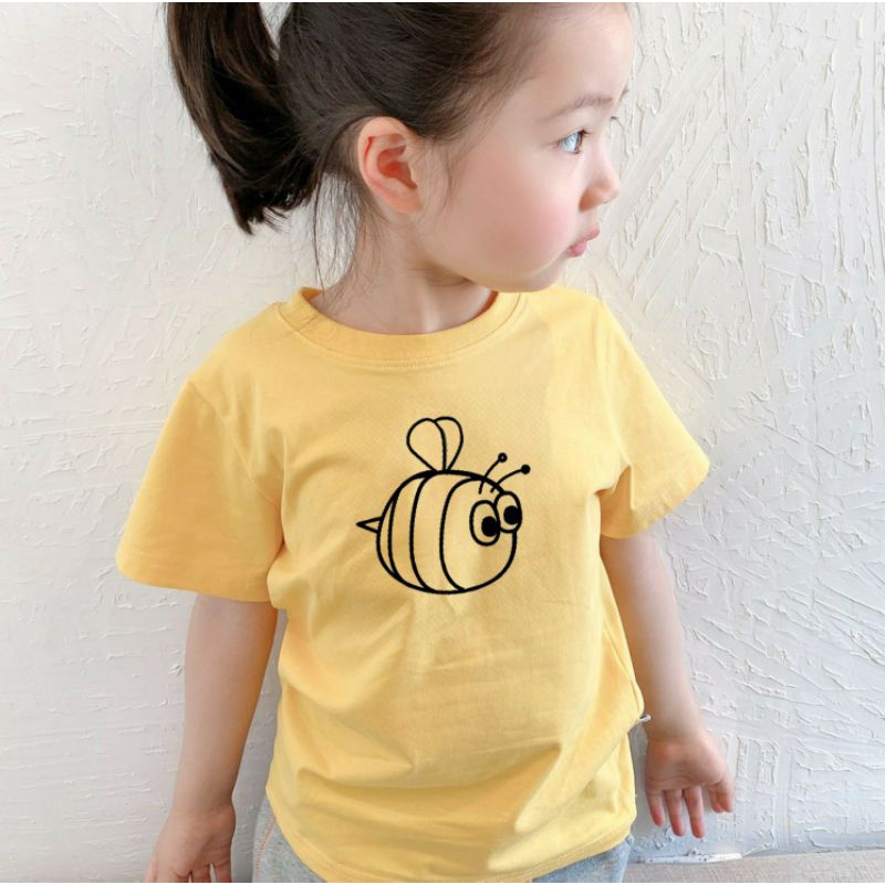 Kaos Anak BEE POLY Unisex Usia 2-10th Kaos Oblong Anak Atasan Anak Katun