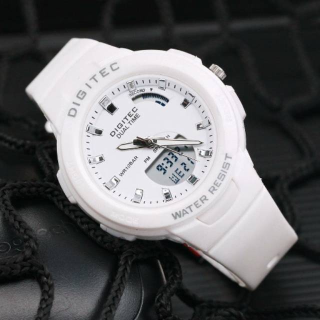 Jam tangan wanita digitec dg 3082 original white dualtine