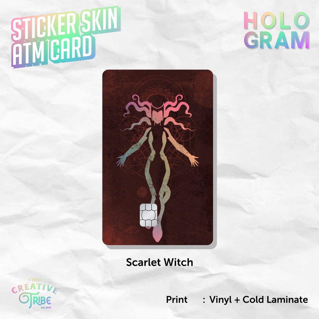 Scarlet Witch - Sticker Skin Card HOLOGRAM - Vinyl ATM Debit Credit Emoney Flazz Stiker Marvel Wanda