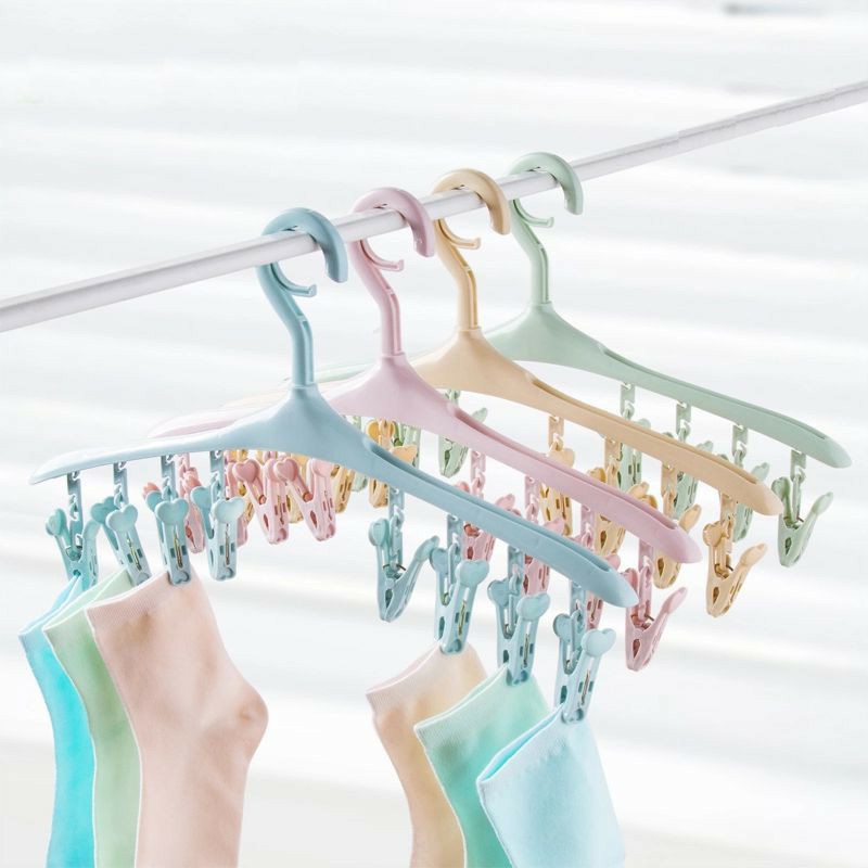 Hanger Baju 8 Klip Rotating 360 / Hanger Kaus Kaki Syal / Gantungan Serbaguna 8 Jepitan