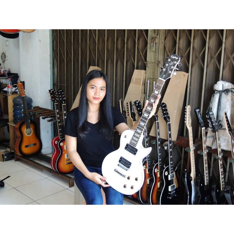 GITAR LISTRIK EPIPHONE LESPAUL PUTIH