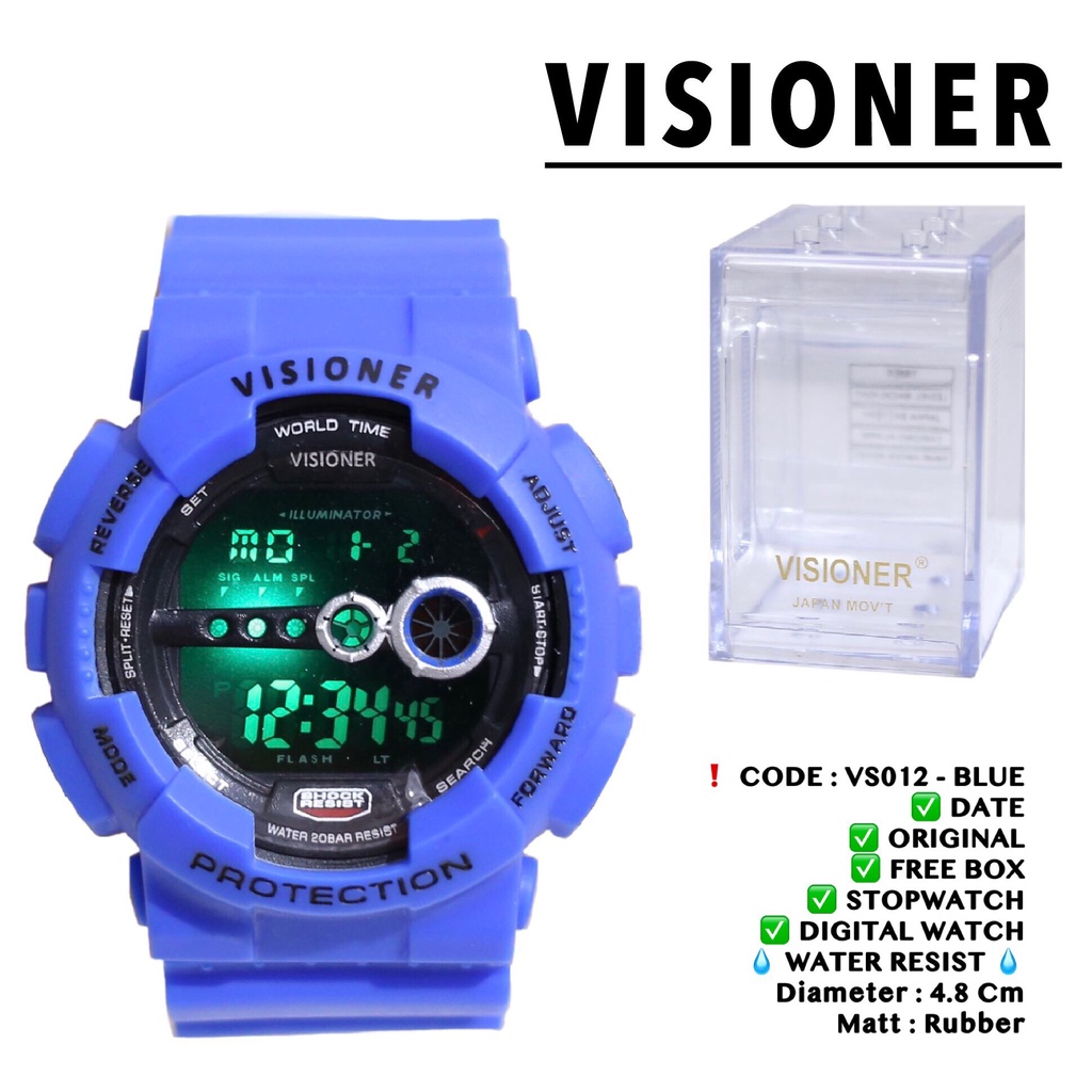 Jam tangan VISIONER ORIGINAL FREE BOX DIGITAL LED unisex pria wanita grosir ecer termurah VS012