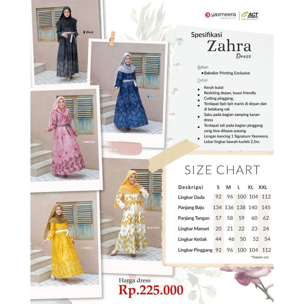 ZAHRA DRESS ORIGINAL YASMEERA