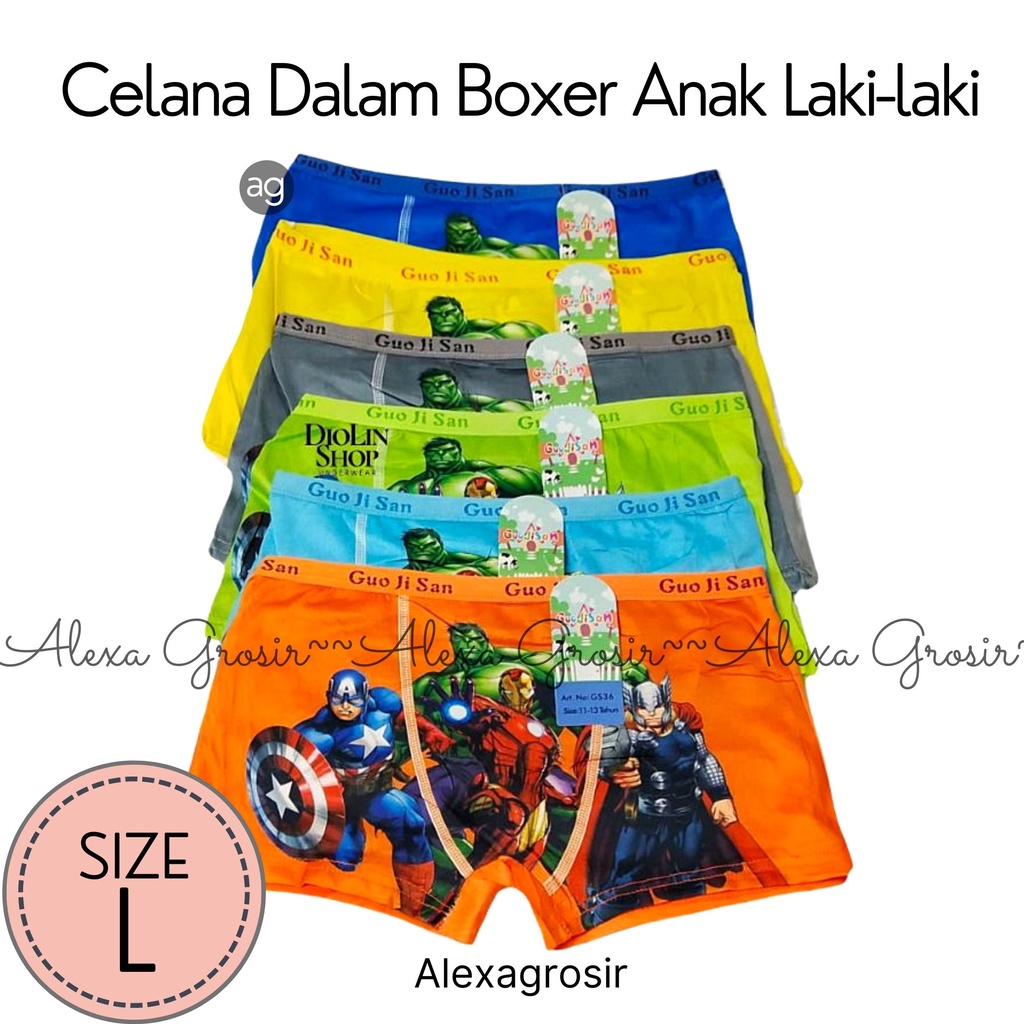 Celana Dalam Boxer Anak Laki-laki 4-5 Tahun Size S M L XL XXL