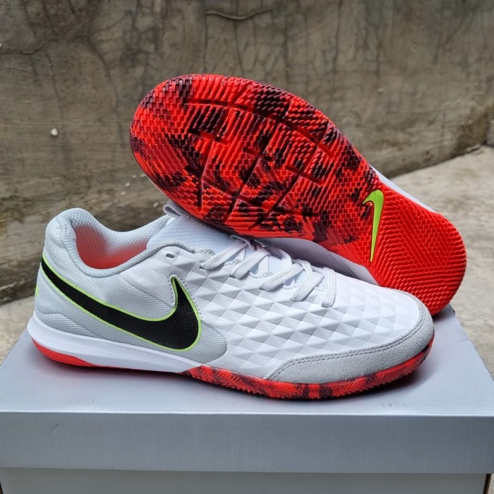 Sepatu Futsal Nike Tiempo Legend8 White Black Crimson ic-sepatu futsal-futsal