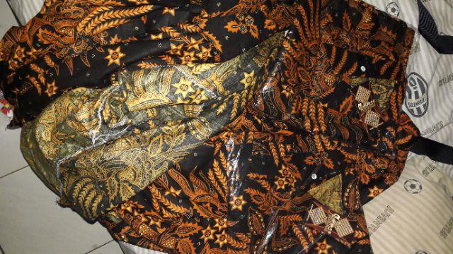 Bswart Batik Hrb026 Kenongo Hem Pendek Padi Pekalongan M L Xl Batik Pria Murah Modern Grosir