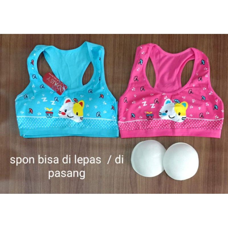 3 Pcs miniset remaja busa SD SMP miniset anak perempuan BH kain busa remaja perempuan katun lucu