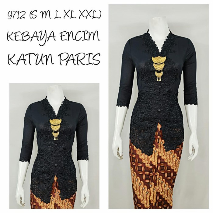WBS 9212 Indah Kebaya Modern Encim Kutubaru Bali Murah Batik Bordir Brokat - S ORIGINAL