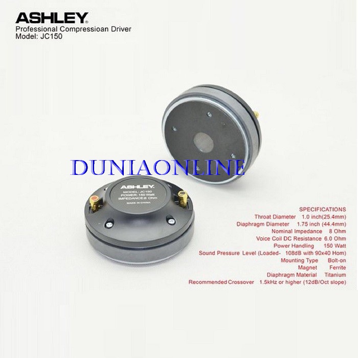 Tweeter Magnet Ashley JC150 / Driver tweeter Ashley JC 150 ORIGINAL
