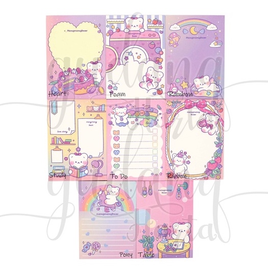 Memo Purple Rainbow Series Memopad Pelangi Ungu DIY Scrapbook GH 301218