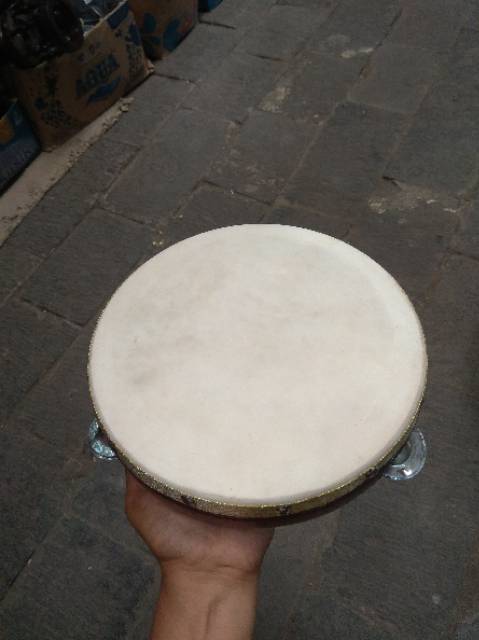 (BISA COD) REBANA ECREK DIAMETER 22 CM BAHAN KULIT KAMBING - ALAT MUSIK HADROH QOSIDAH MURAH