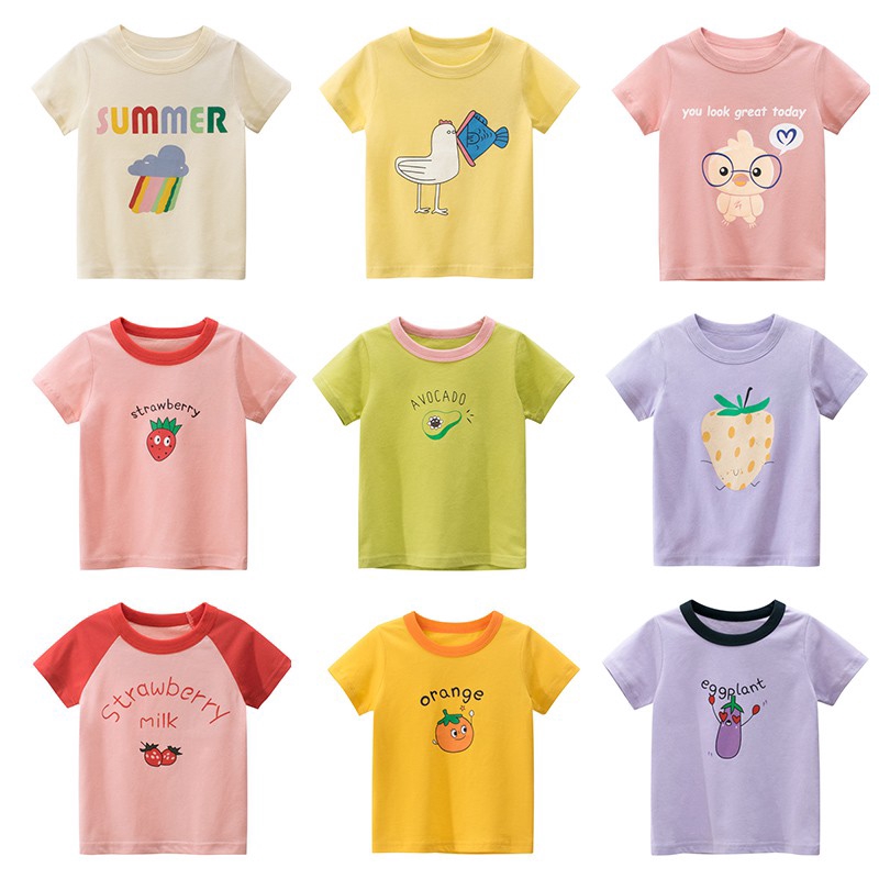 Kaos T Shirt Katun Anak Laki Laki Perempuan Lengan Pendek Kaos T Shirt Katun Anak Laki Laki Perempuan Lengan Pendek