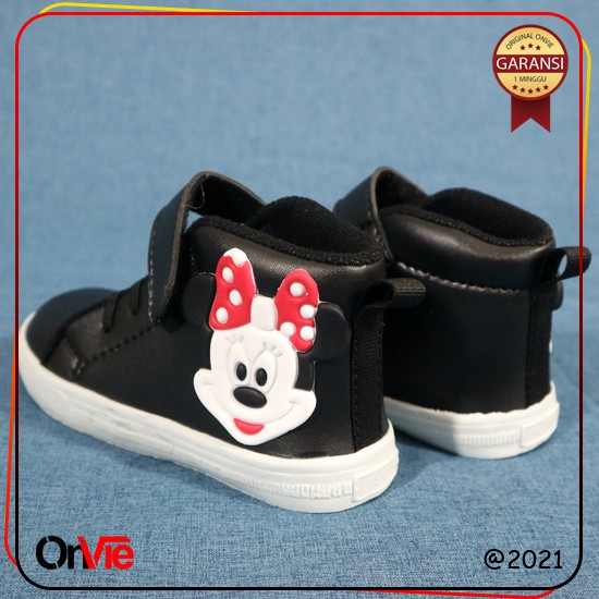 Sepatu Boots Anak Perempuan Motif Karet 3D Micky Lucu Murah | Sepatu Kids Onvie