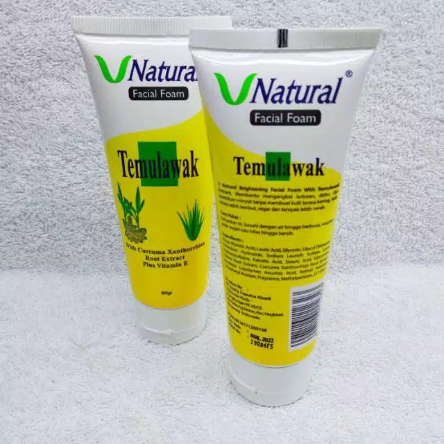 Facial Foam Temulawak V natural 100ml Ori Bpom