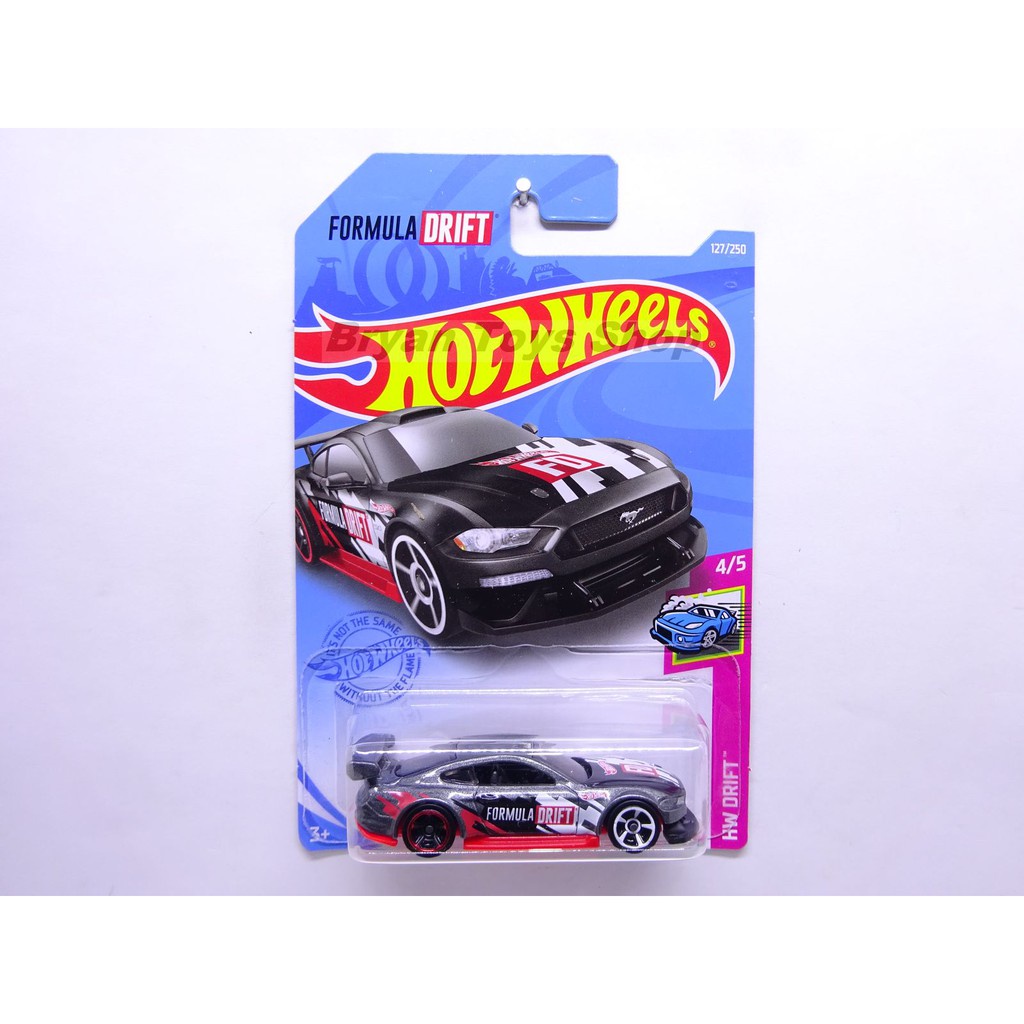 Hot Wheels Custom 18 Ford Mustang GT Hitam Tampo Formula Drift
