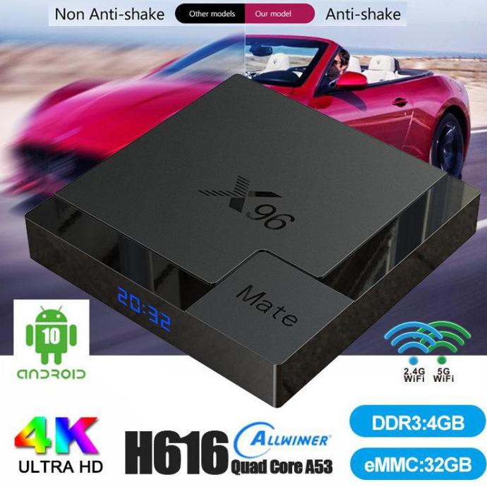 Ready&Siapkirim X96 Mate Smart Tv Box 4Gb/32Gb Allwiner H616 Bluetooth 5.0 Android 10 - Tv Box X96
