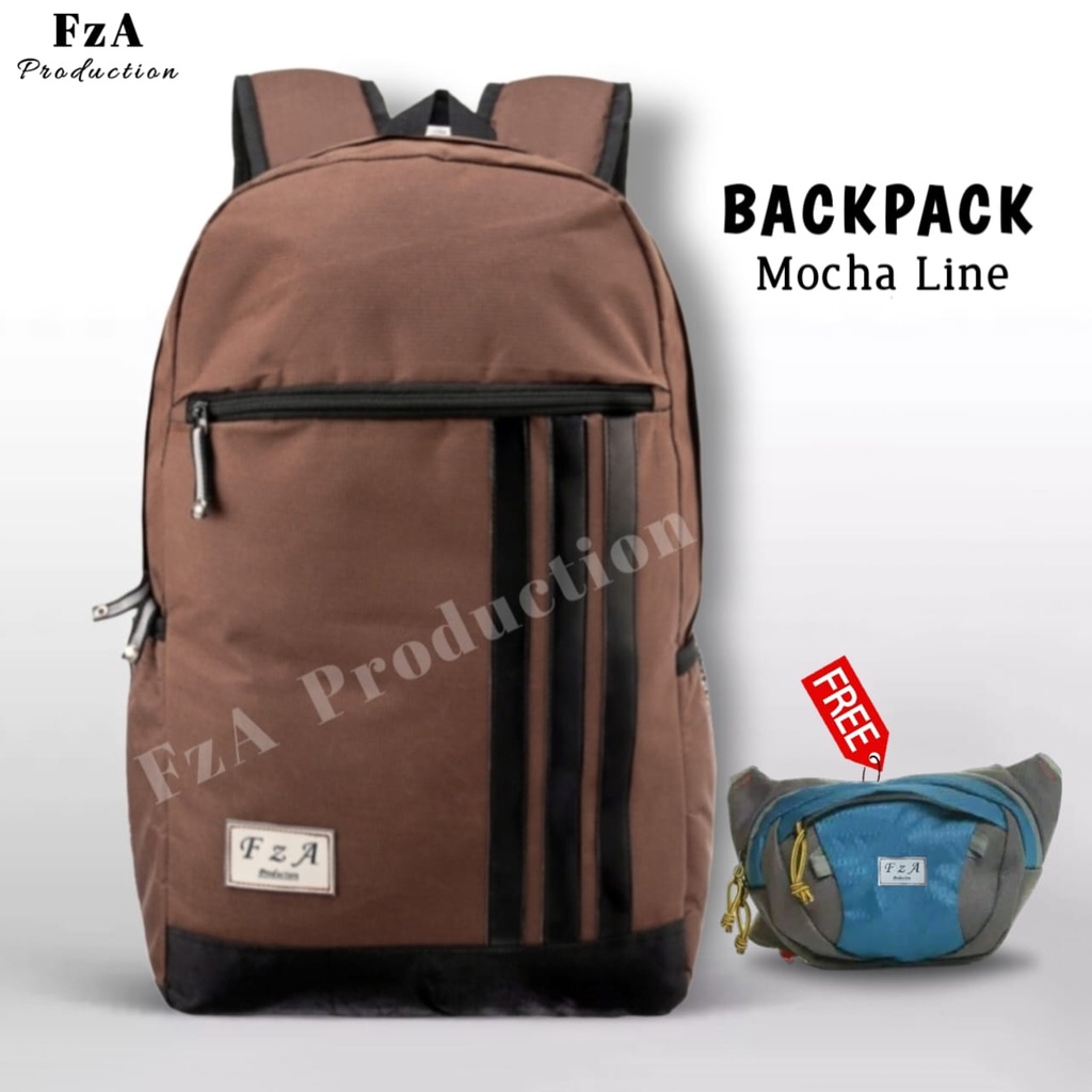 Tas Ransel Punggung Distro Casual Pria Wanita / Tas Ransel Laptop Original - FzA FREE Tas Slempang