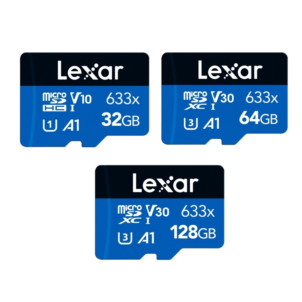 LEXAR High-Performance 633x MicroSD Card (32GB/64GB/128GB)