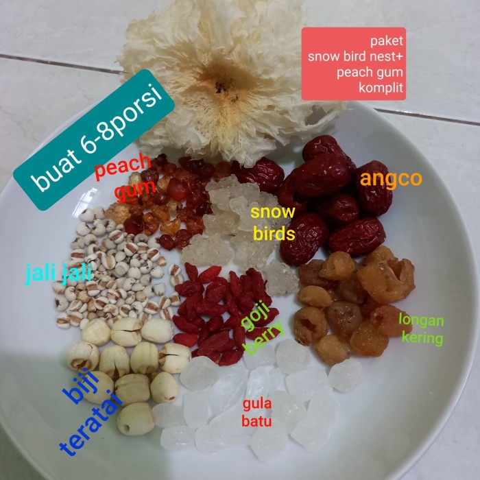 

Paket Snow bird Nest + Peach Gum komplit (BERKUALITAS)