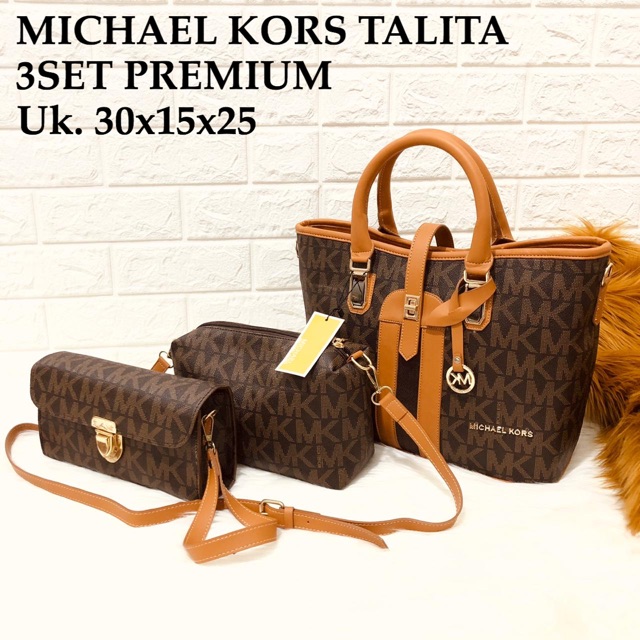 BEST SELLER TAS WANITA MICHAEL KORS ARTIKA TALITA 3SET PREMIUM SELEMPANG HANDBAG MURAH IMPORT BATAM