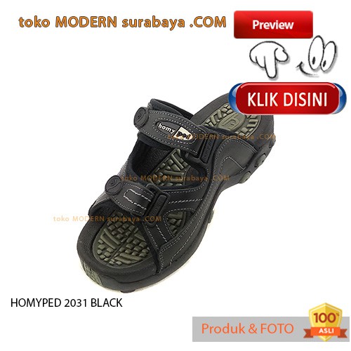 HOMYPED-MA-2031-BLACK sandal gunung pria slip on casual