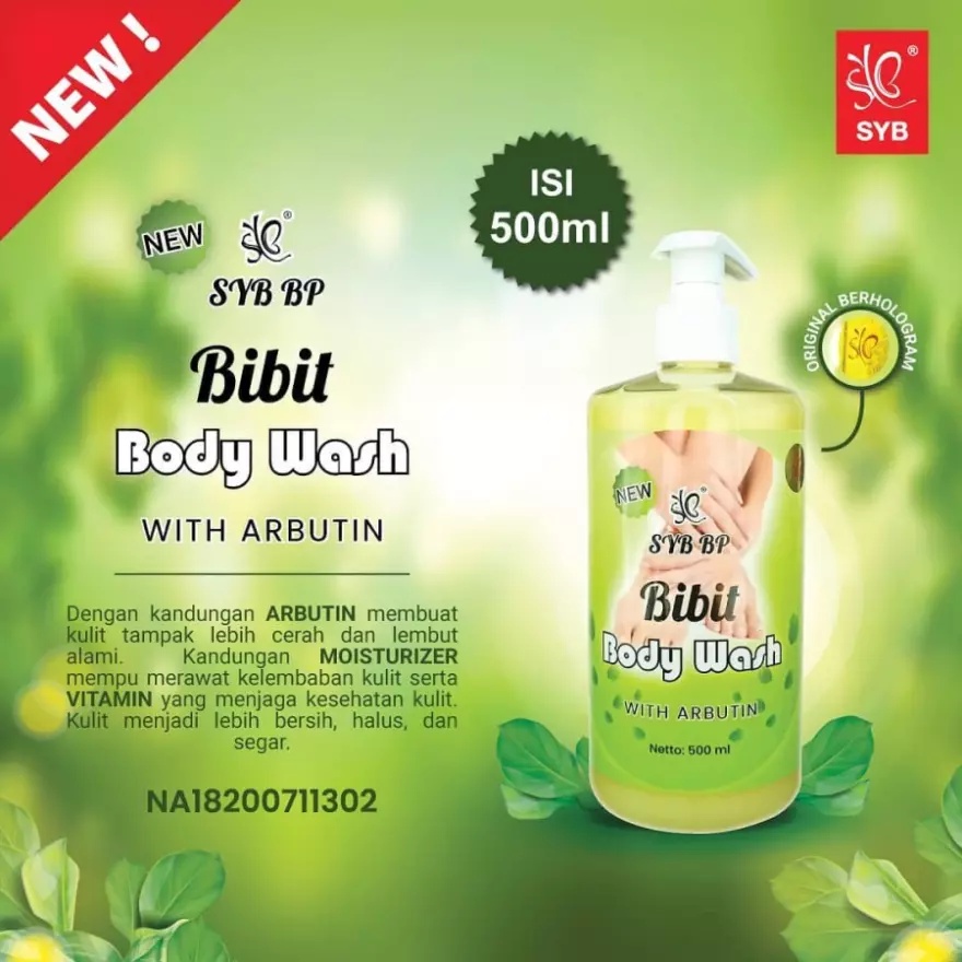 ❄️MATCHA❄️ SYB BODY WASH SHOWER GEL BIBIT PEMUTIH - BODY WASH SABUN CAIR 500ML BPOM ORIGINAL