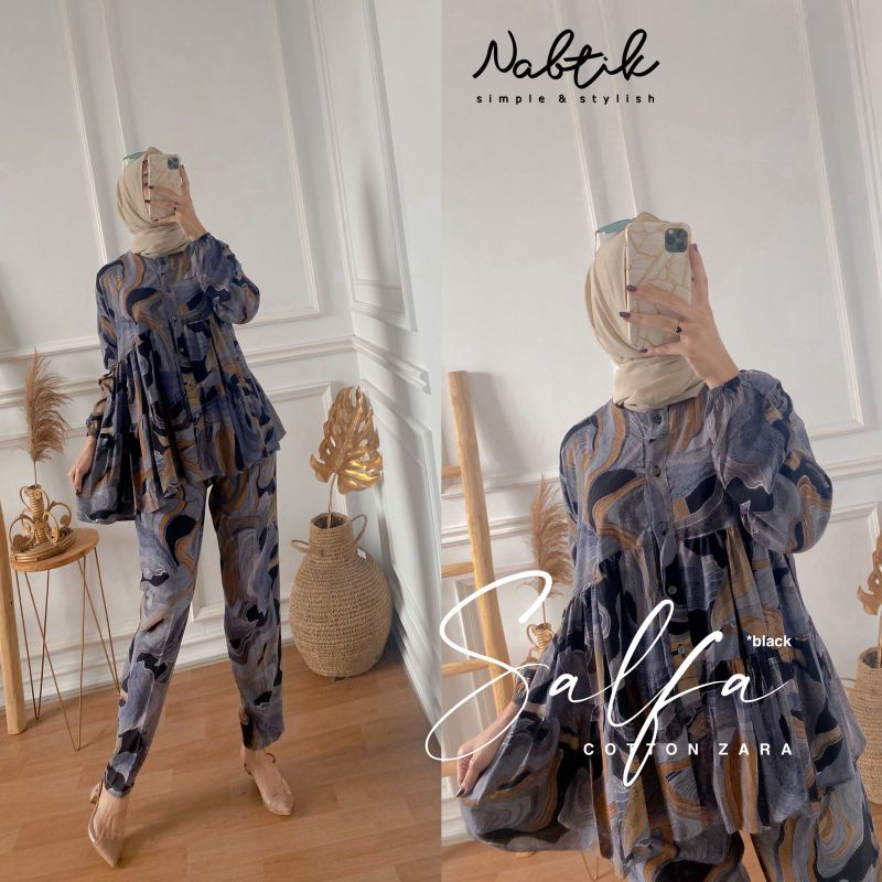 setelan Salfa caton zara terbaru original by nabtik/terlaris