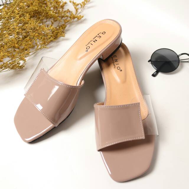 Sandal Wanita 3 Cm Mika Transparant Genio | Heels Mika Bening