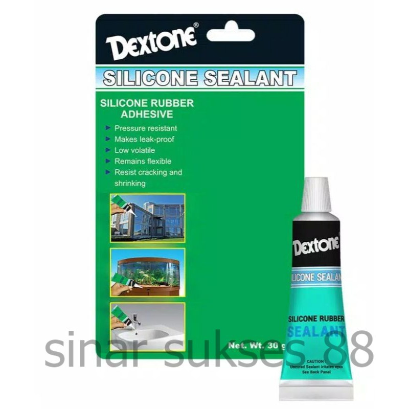 

Lem silicone sealant DEXTONE 30gram 70gram bening - lem aquarium sealer rubber adhesive